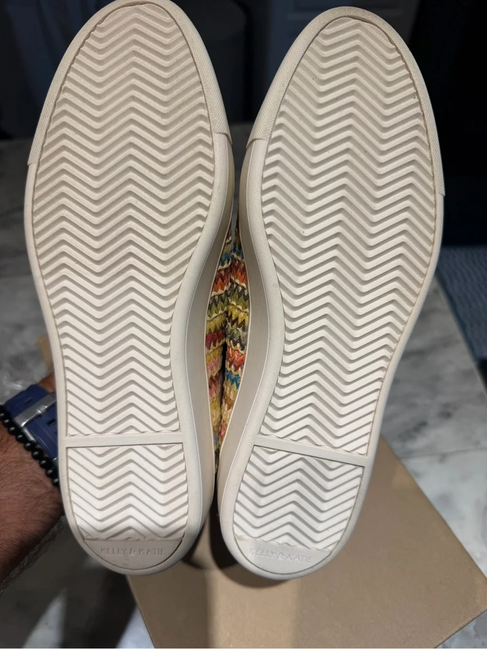 Kelly & Katie Multicolor Woven Slip-On Sneakers no box